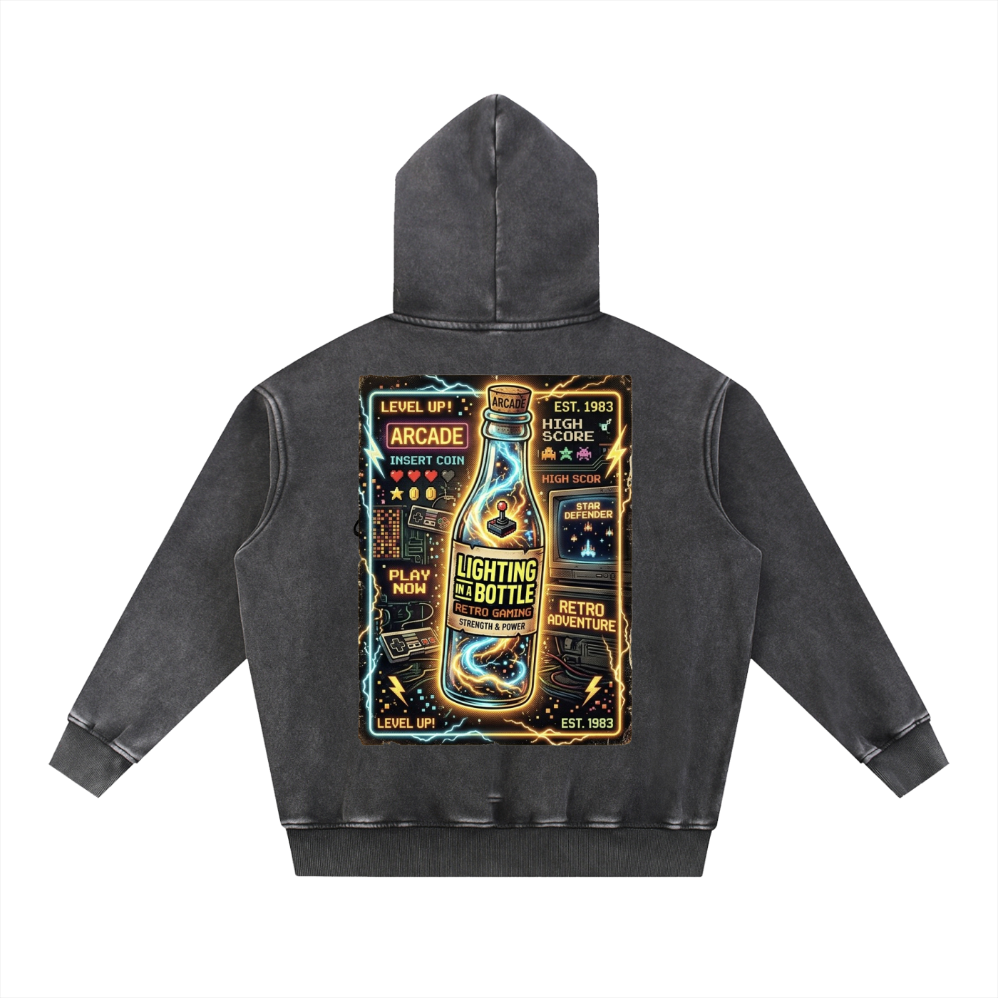 Snow Wash Fleece Oversize Hoodie