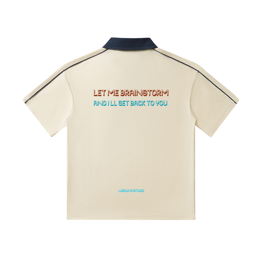 Brainstorming Contrast Collar Short-Sleeve Polo Shirt