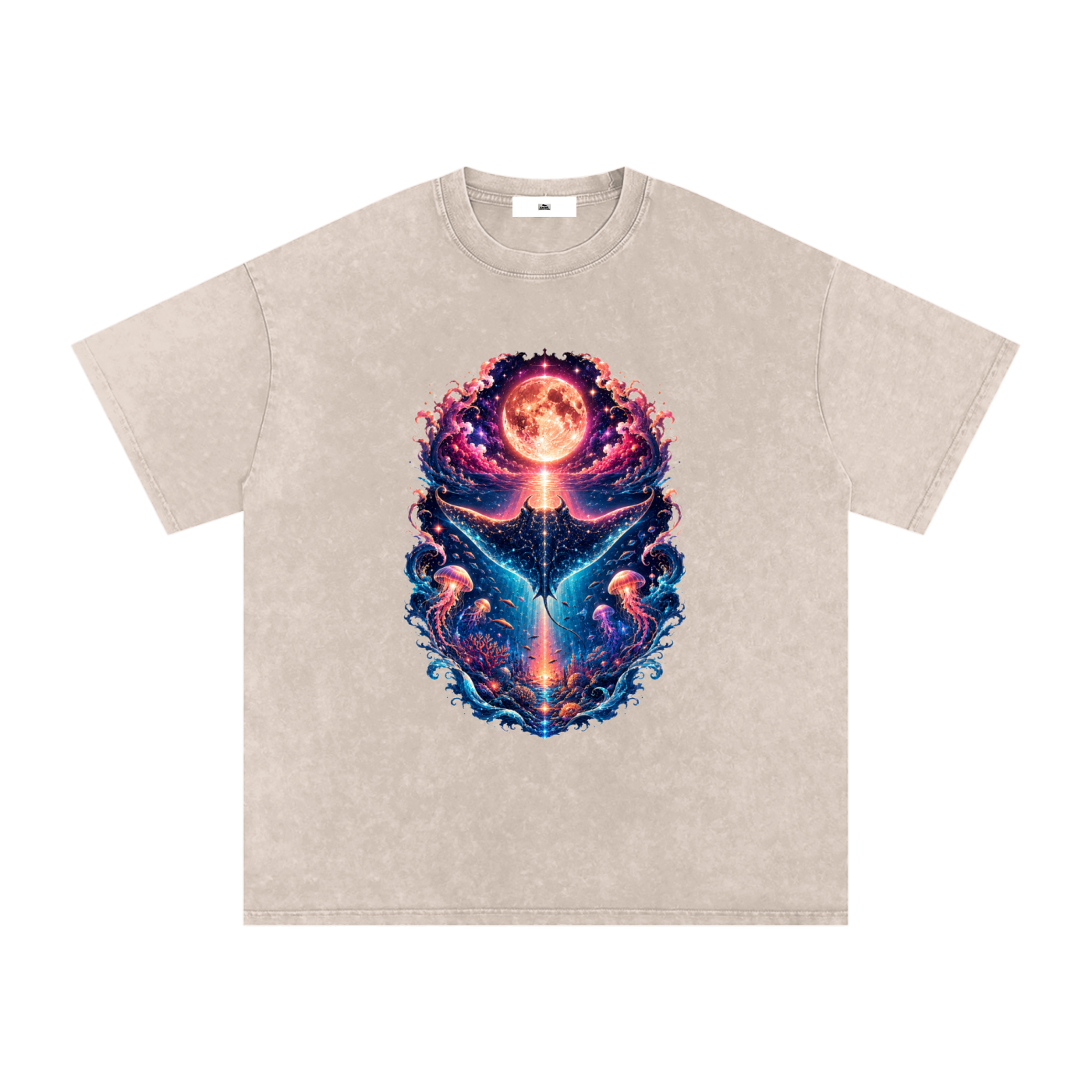Snow Washed Oversized Cotton T-Shirt
