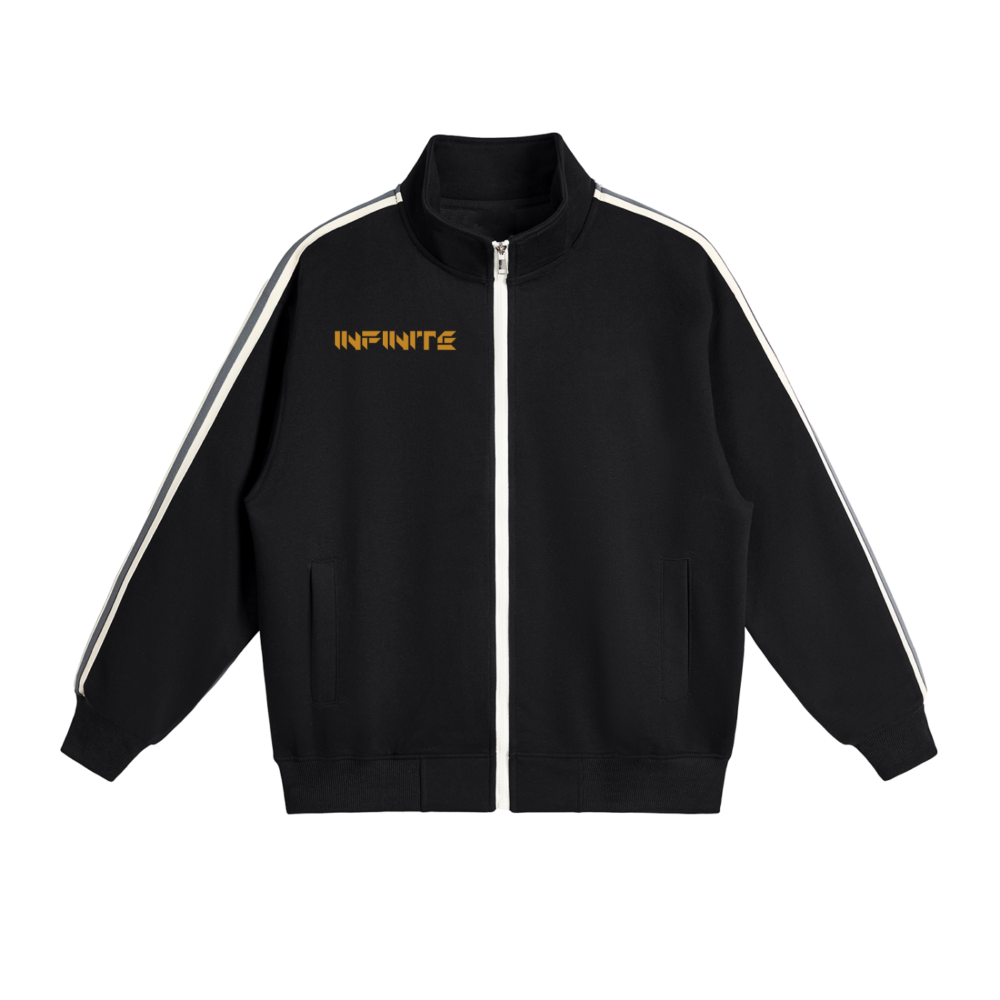 Contrast Side-Stripe Stand Collar  Jacket
