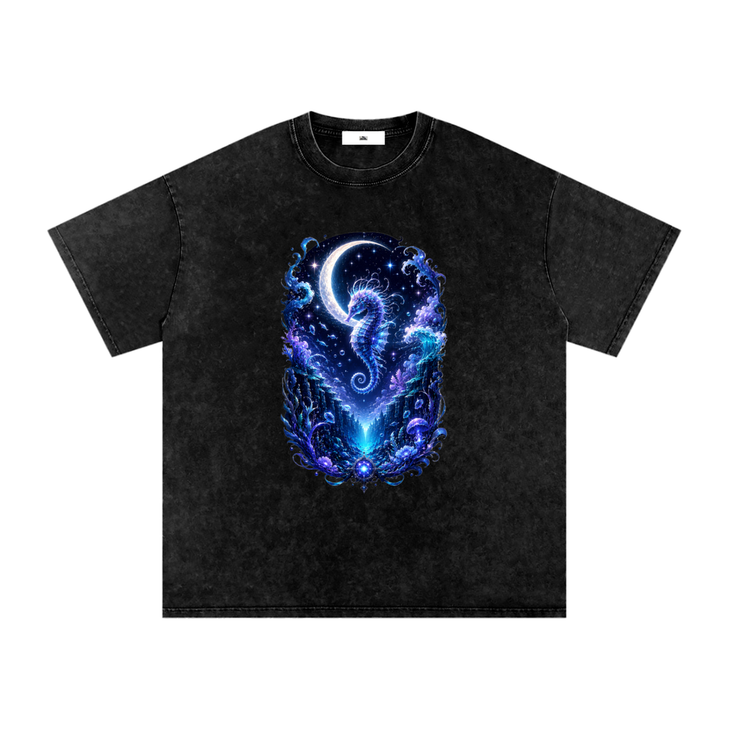 Snow Washed Oversized Cotton T-Shirt