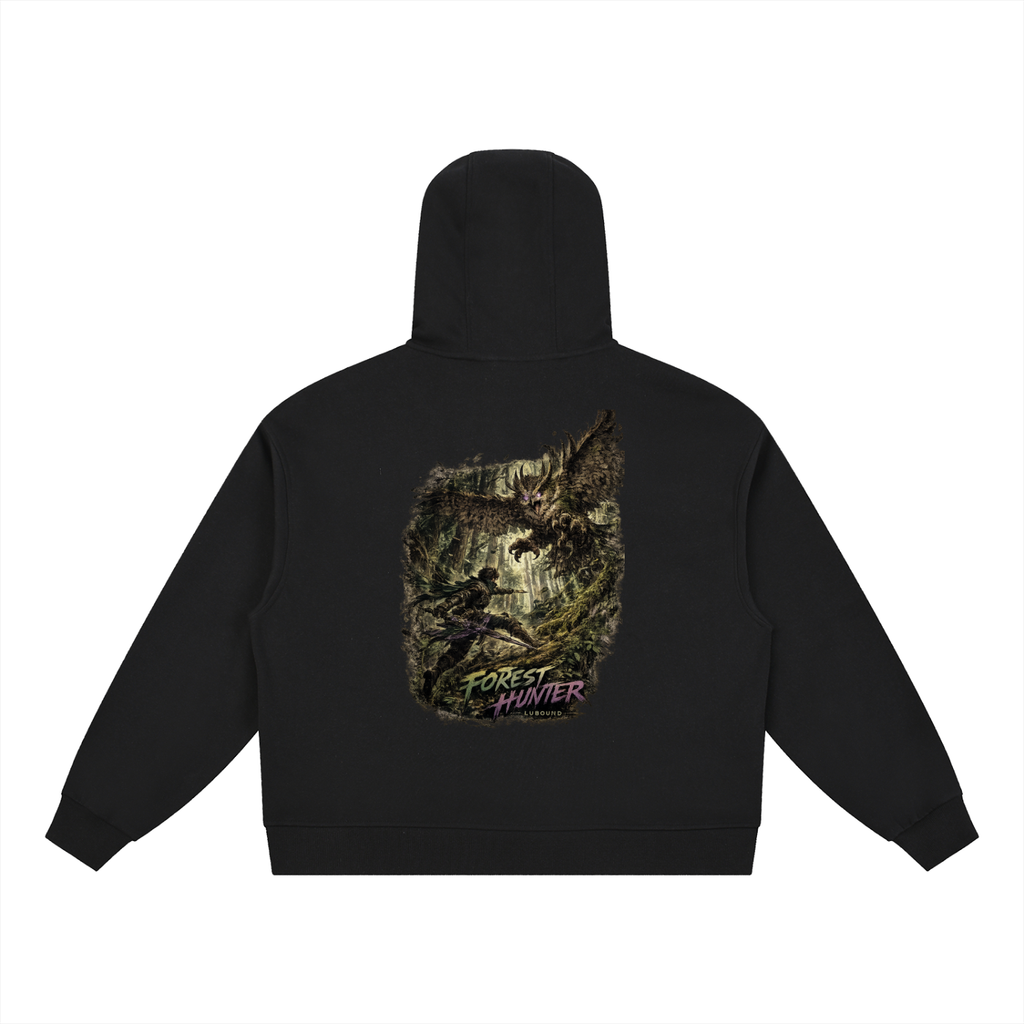 Boxy Button Placket Hoodie