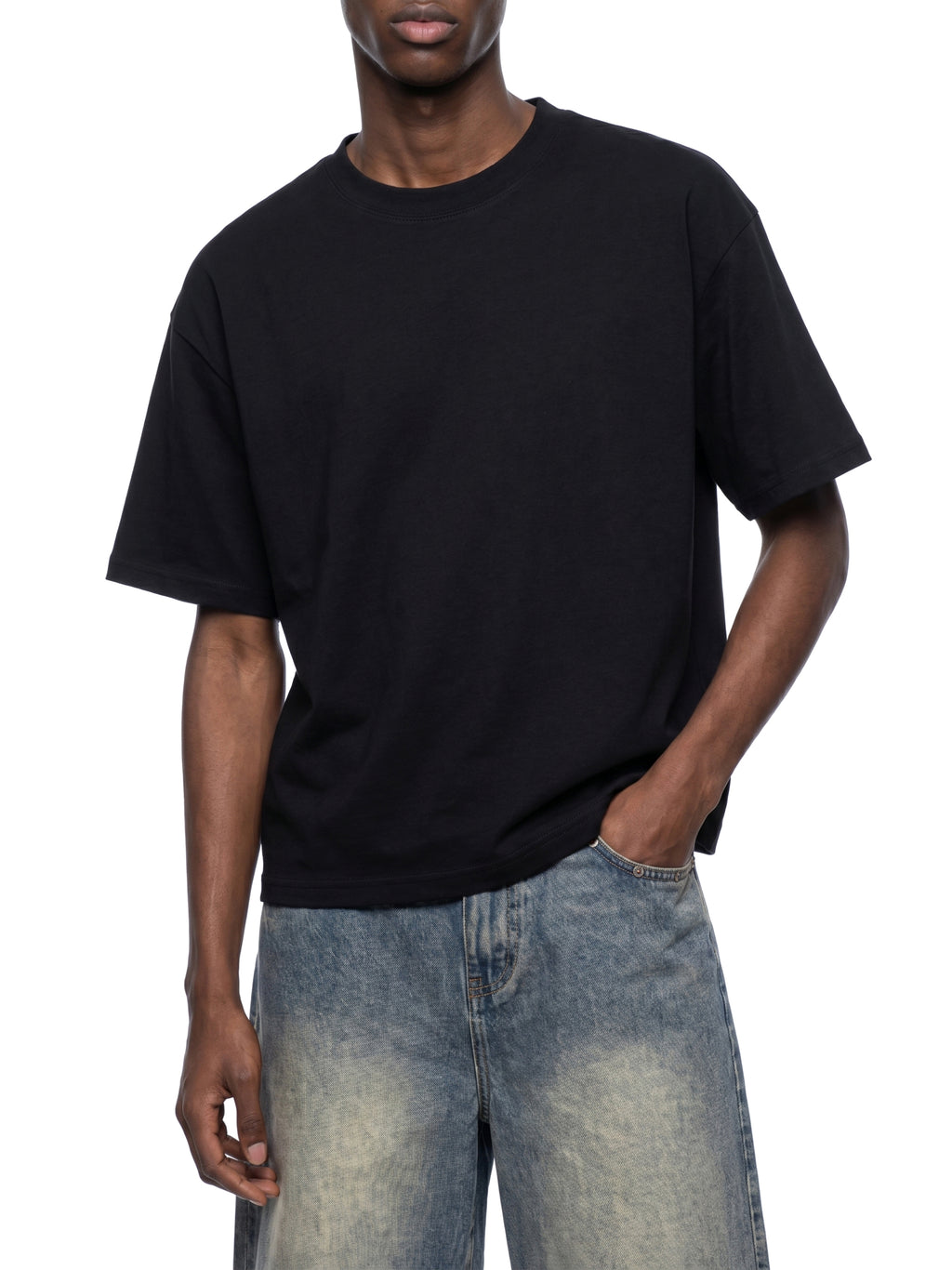 Unisex Boxy Drop Shoulder Crop T-Shirt