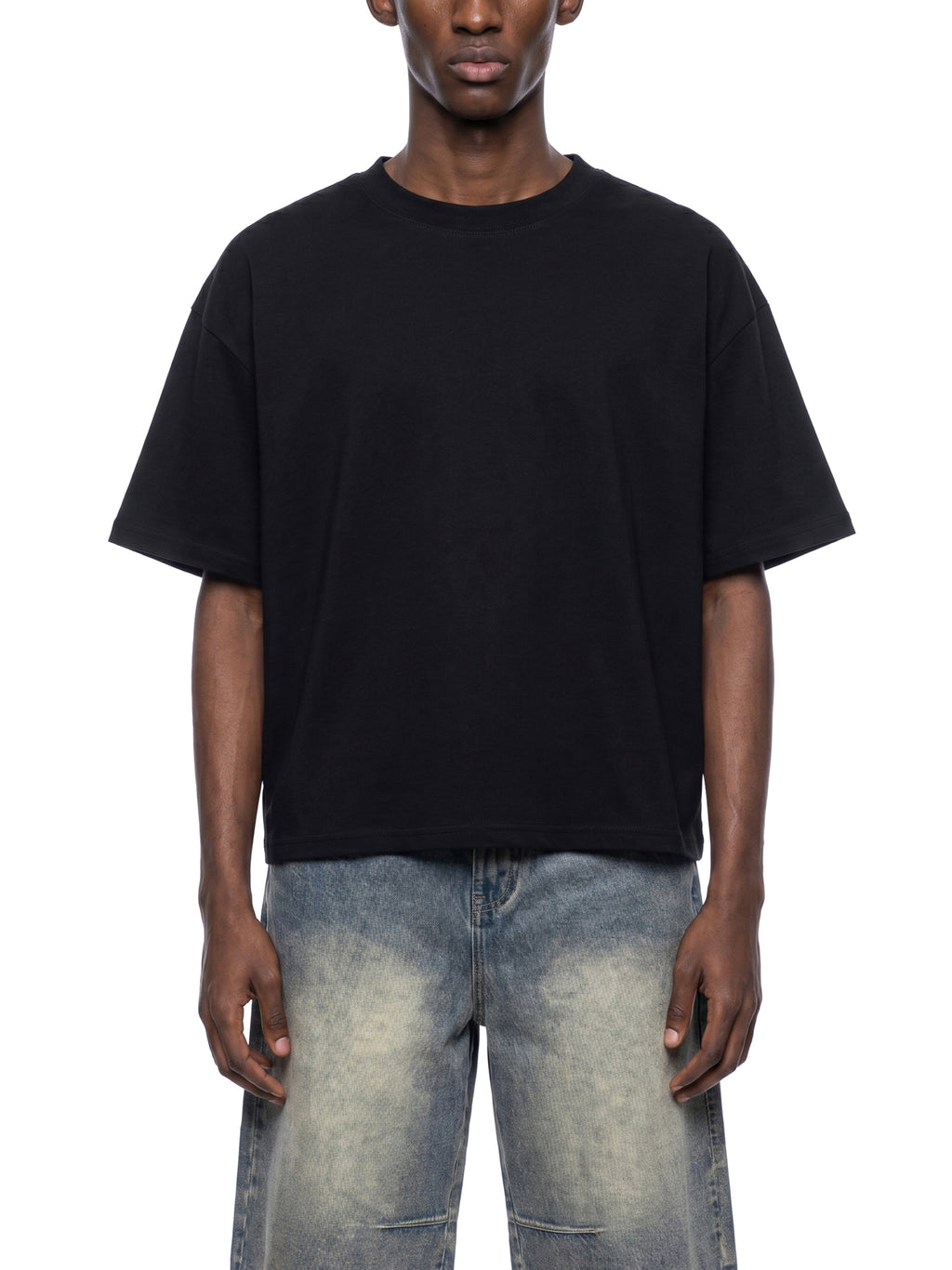 Unisex Boxy Drop Shoulder Crop T-Shirt